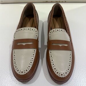 Bala Brown and Cream Perforated Loafers brand New